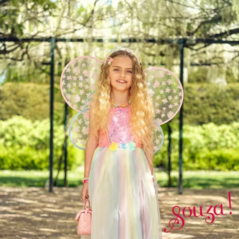 SOUZA! Fairy Butterfly kostuemset Flora jurk en vleugels 8-10 jaar