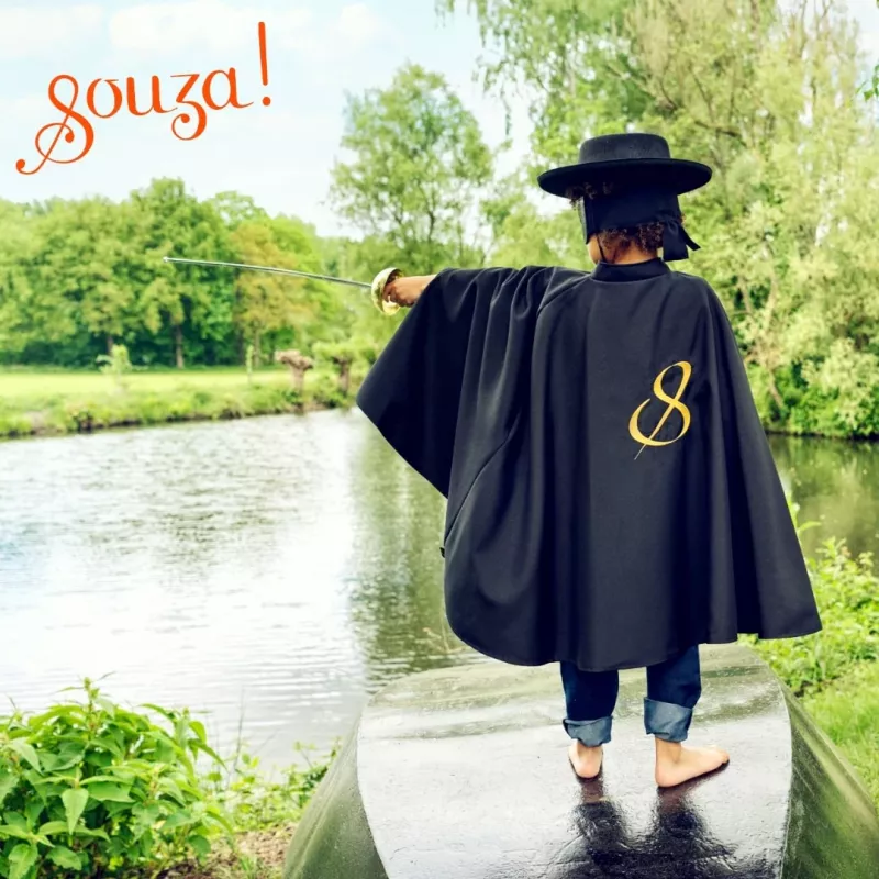 Souza! Musketier Cape en Masker Kostuumset Vega 4-8 jaar