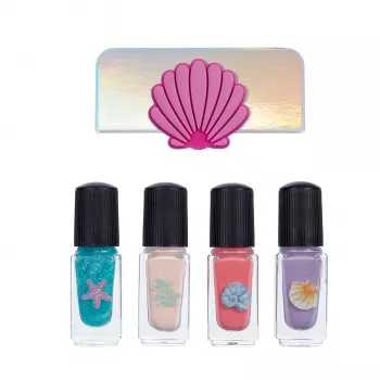 Souza! Zeemeermin Nagellakset voor Kinderen - 4 waterbasis, afpelbare nagellakken (Roze, Paars, Blauw, Glitter)