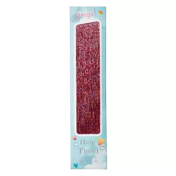 Souza! Clip-on haarverlenging roze - kinderkostuum synthetisch haarstuk