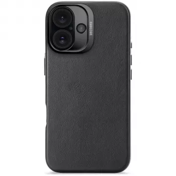 Decoded Leren Achtercover voor Apple iPhone 16 - Zwart