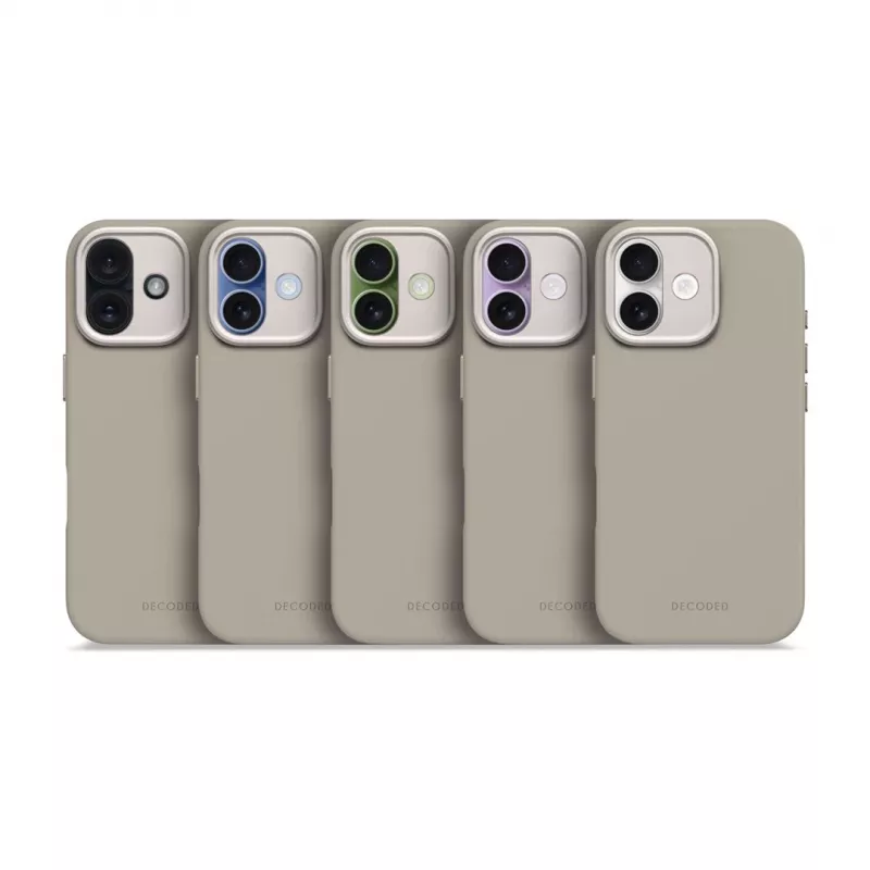 Decoded AntiMicrobial Silicone Back Cover voor iPhone 17 MagSafe-compatibel Soft Taupe