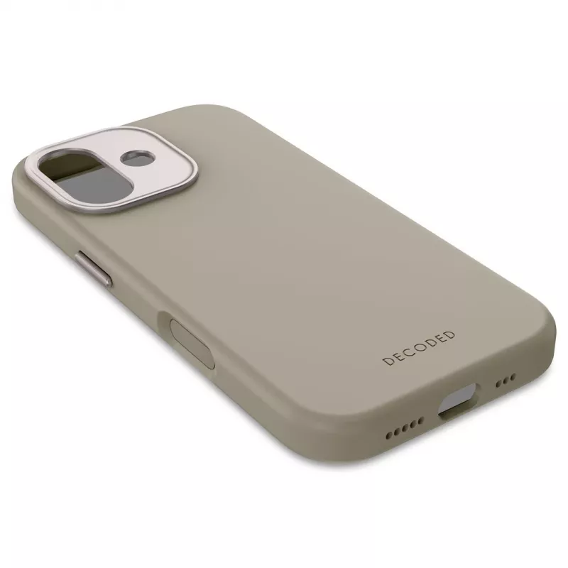 Decoded AntiMicrobial Silicone Back Cover voor iPhone 17 MagSafe-compatibel Soft Taupe