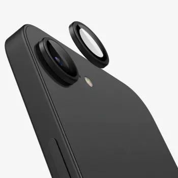 Spigen Optik Pro Glas.tR EZ Fit camerabeschermer 2-pack voor iPhone 16E/17E zwart