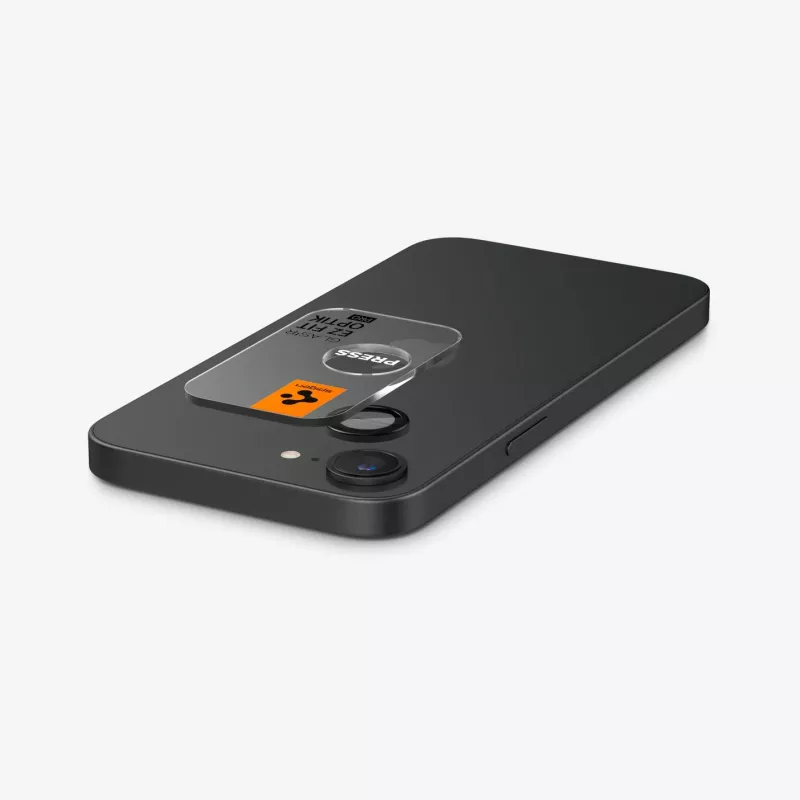 Spigen Optik Pro Glas.tR EZ Fit camerabeschermer 2-pack voor iPhone 16E/17E zwart