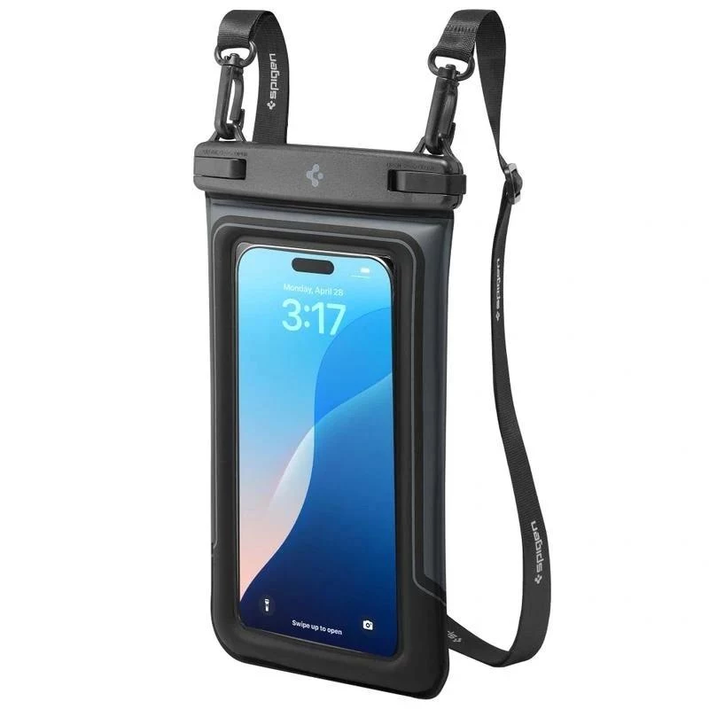 SPIGEN A611P universele waterdichte drijvende hoes 2-pack mat zwart