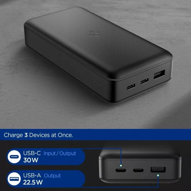 Spigen EA3020 powerbank 20000 mAh 30W zwart