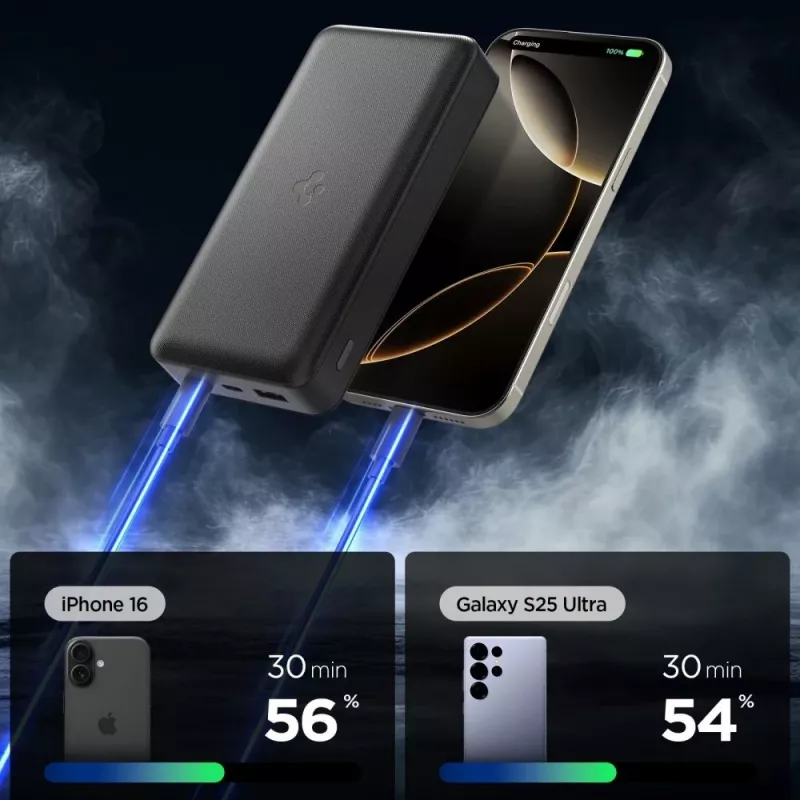 Spigen EA3020 powerbank 20000 mAh 30W zwart