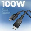 Spigen EB10010CC Essential USB-C naar USB-C kabel 100W 1m zwart