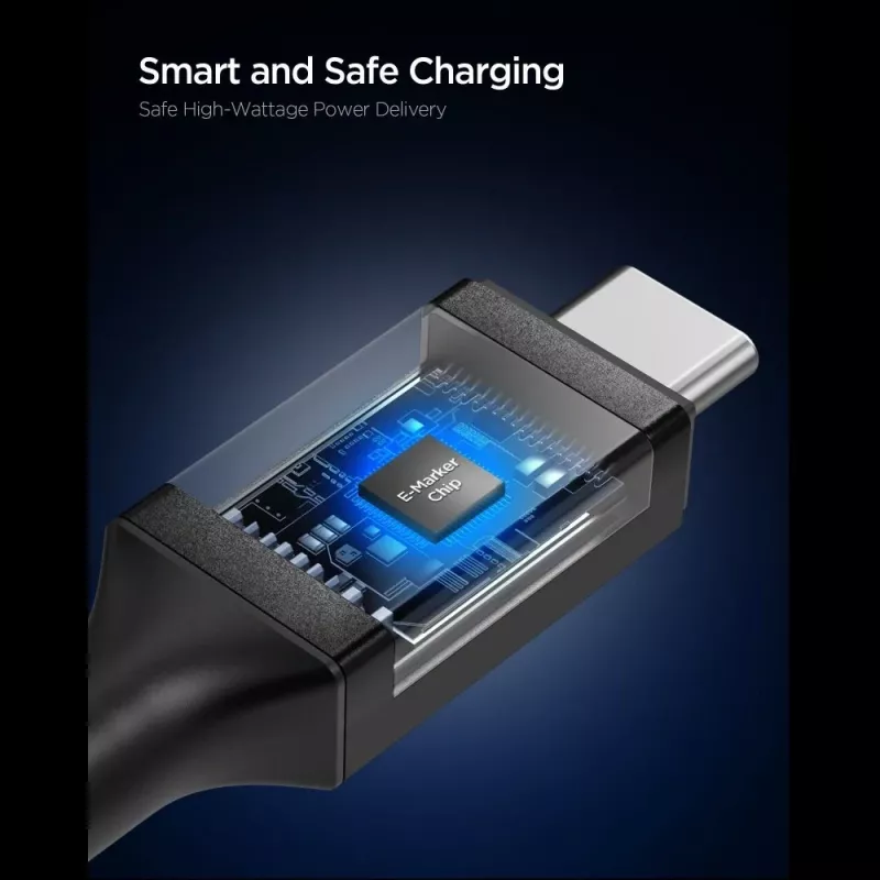 SPIGEN EB24012CC Essential USB-C naar USB-C kabel 240W 120cm zwart