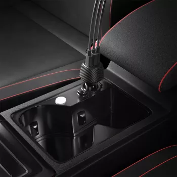 Spigen Essential EV1133 3-poorts autolader 113W zwart met 100W USB-C kabel 1m