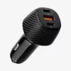 Spigen Essential EV1133 3-poorts autolader 113W zwart met 100W USB-C kabel 1m