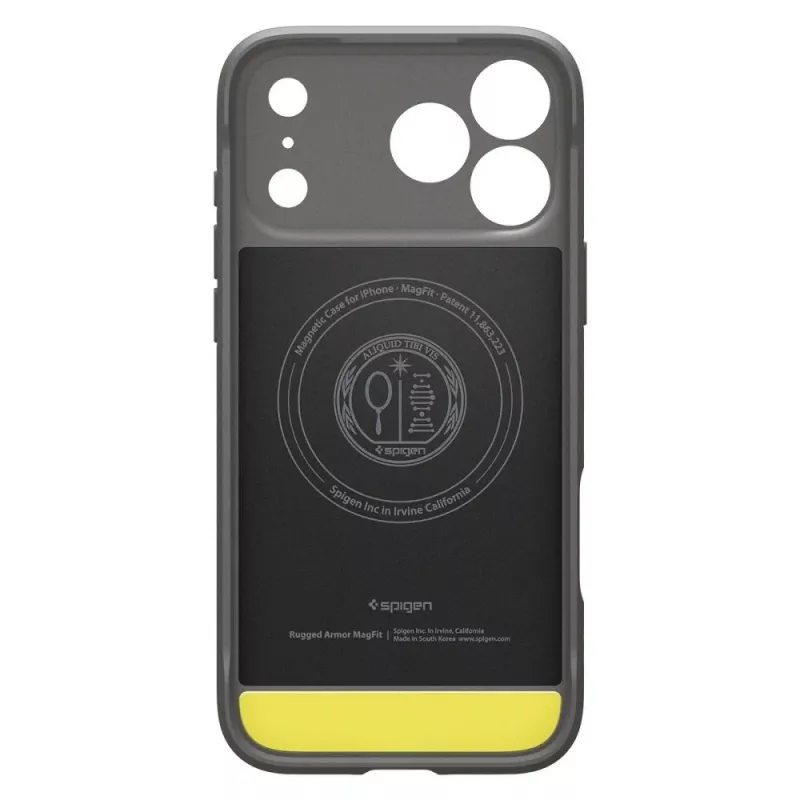 Spigen Rugged Armor Mag MagSafe iPhone 17 Pro hoes grijs