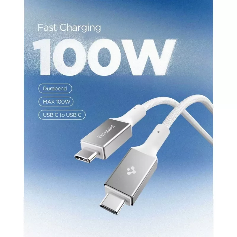 SPIGEN EB10015CC Essential USB-C naar USB-C kabel 100W 150cm Wit
