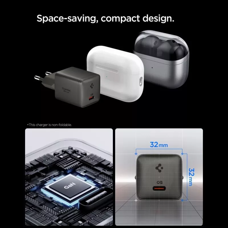 SPIGEN EE301EU-GAN ESSENTIAL 1-PORT NETWERKOPLADER 30W GUNMETAL