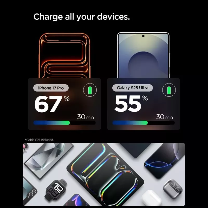 SPIGEN EE301EU-GAN ESSENTIAL 1-PORT NETWERKOPLADER 30W NATURAL TITANIUM