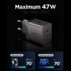 SPIGEN EE472EU-GAN Essential 2-poorts netwerkoplader 47W Gunmetal