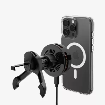 SPIGEN EV25MFAQ Essential Peltier magnetische MagSafe ventilatie-autohouder draadloze oplader 25W Qi2.2 zwart