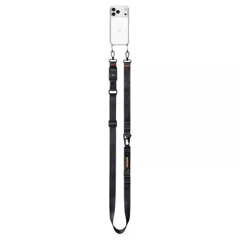 Spigen DA30M Universele Lanyard Strap Crossbody Zwart