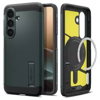 Spigen Tough Armor Mag MagSafe Case voor Samsung Galaxy S26+ - Groen