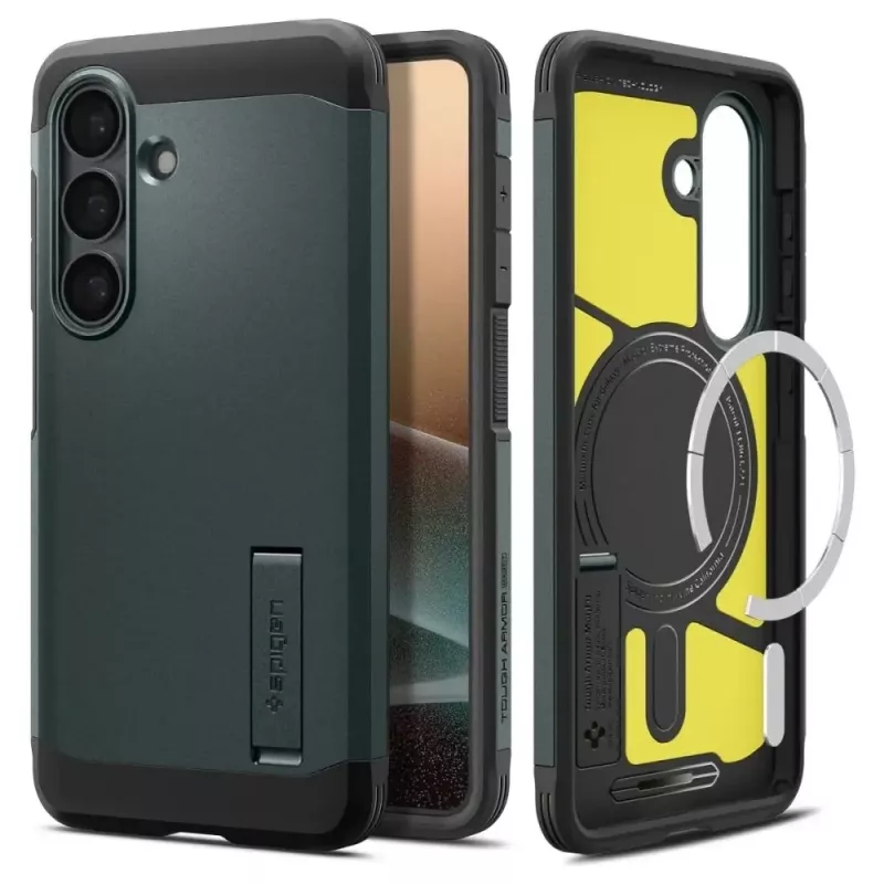 Spigen Tough Armor Mag MagSafe Case voor Samsung Galaxy S26+ - Groen
