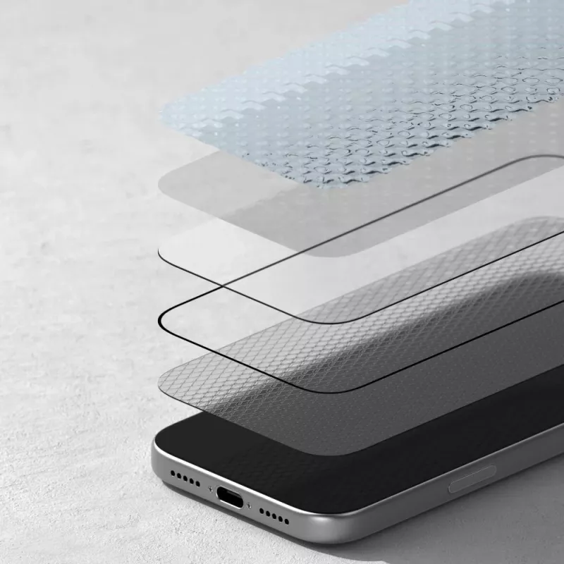 Ringke Easy Slide anti-reflecterende gehard glas screenprotector voor Apple iPhone 17 Pro, zwart