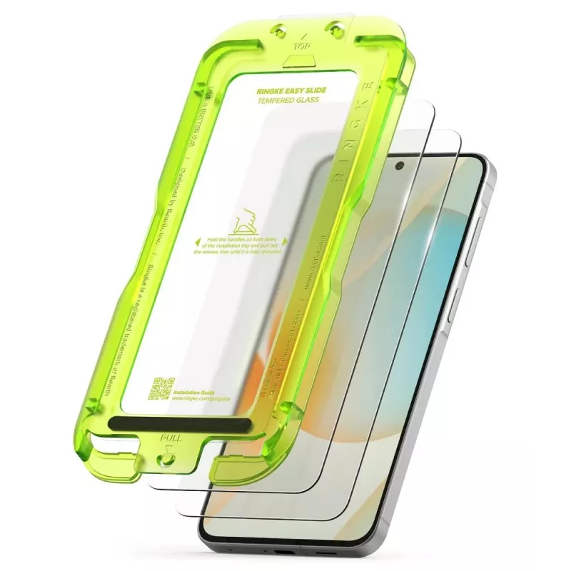 Ringke Easy Slide Screenprotector van gehard glas 2-pack voor Samsung Galaxy A57 5G, transparant