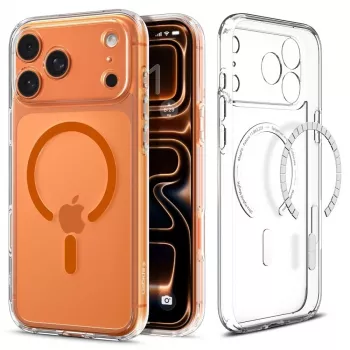 Spigen Ultra Hybrid Mag MagSafe iPhone 17 Pro Max transparant/oranje