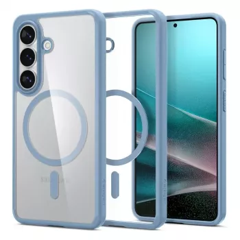 Spigen Ultra Hybrid Mag MagSafe-hoes voor Samsung Galaxy S26+ - Crystal Clear Blue