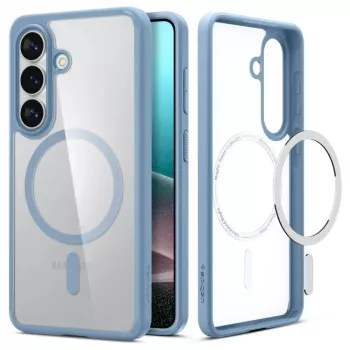 Spigen Ultra Hybrid Mag MagSafe-hoes voor Samsung Galaxy S26+ - Crystal Clear Blue