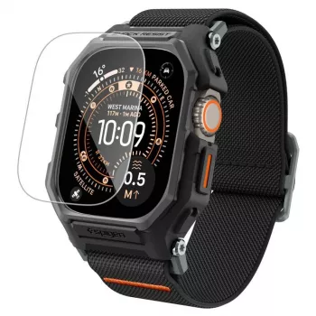 Spigen Lite Fit Pro & gehard glas Apple Watch Ultra 1 / 2 / 3 (49 mm) mat zwart