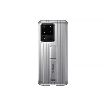 Samsung Galaxy S20 Ultra protective standing cover hoesje zilver