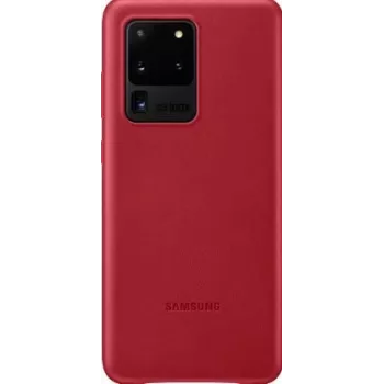 Samsung Galaxy S20 Ultra leather cover rood