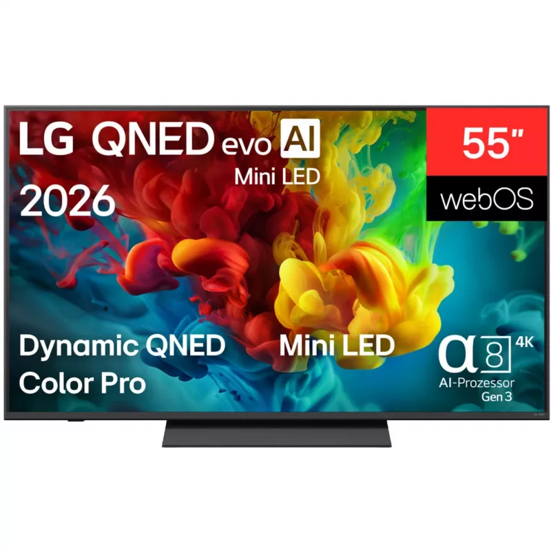 LG 55QNED83B6A 55 inch 4K QNED Smart-tv met Mini LED en α7 Gen5 AI-processor