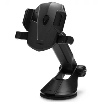 Spigen Car Mount Holder TS35 Kuel Series - universele smartphone-autohouder met zuignap, telescooparm, 360°-rotatie, zwart