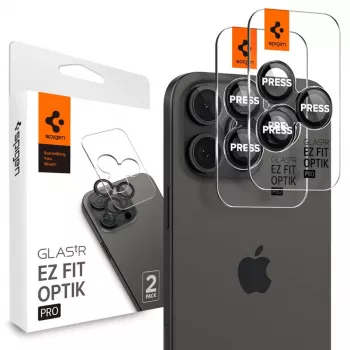 Spigen Optik.TR EZ Fit cameraprotector 2-pack voor iPhone 14 Pro / 14 Pro Max - zwart