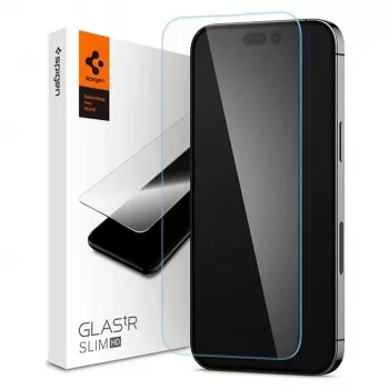 Spigen Glas tR Slim HD screenprotector voor Apple iPhone 14 Pro Max, gehard glas, 9H-hardheid, krasbestendig, transparant, 1 verpakking