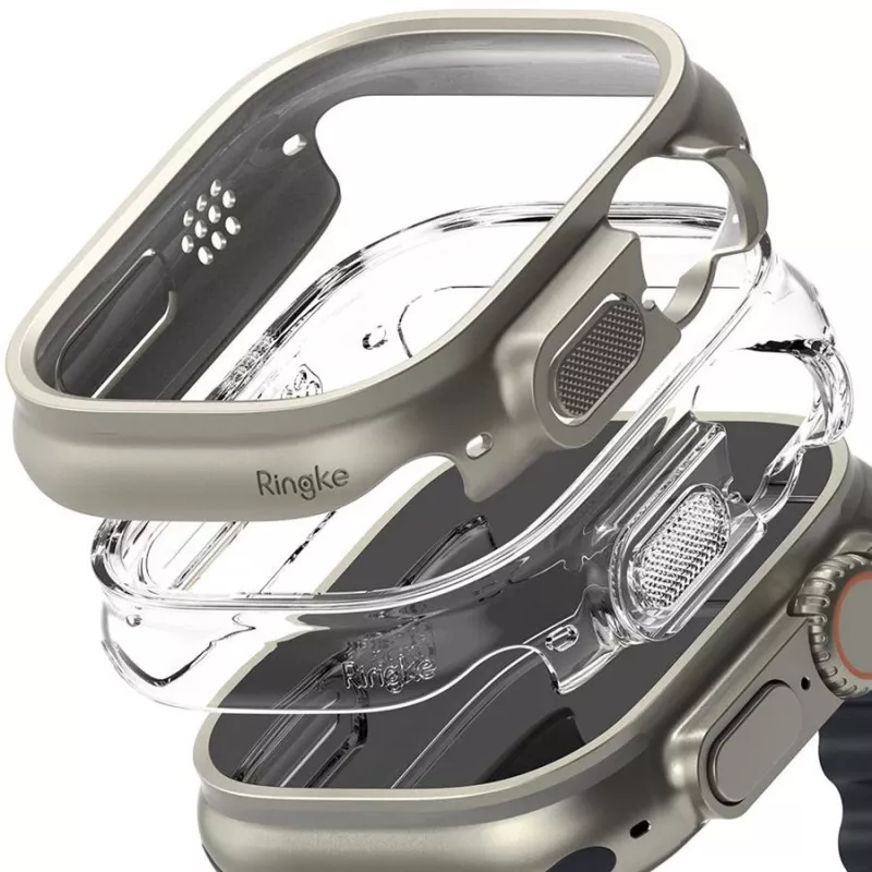 Ringke Slim 2-pack Apple Watch Ultra (49 mm) transparant & titaniumgrijs