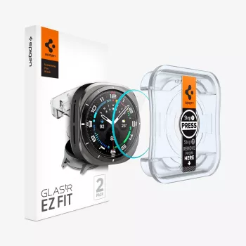 Spigen Glas.tR EZ Fit schermfolie van gehard glas voor Samsung Galaxy Watch Ultra (47mm) - 2-pack - helder