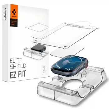 Spigen Elite Shield EZ Fit 2-pack hybride glas schermbeschermer voor Apple Watch 10 (46 mm) helder