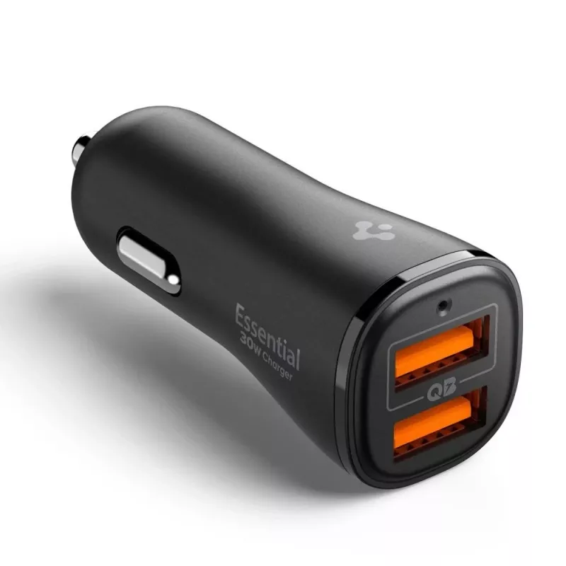 SPIGEN Essential EV302 2-poorts autolader 30W zwart