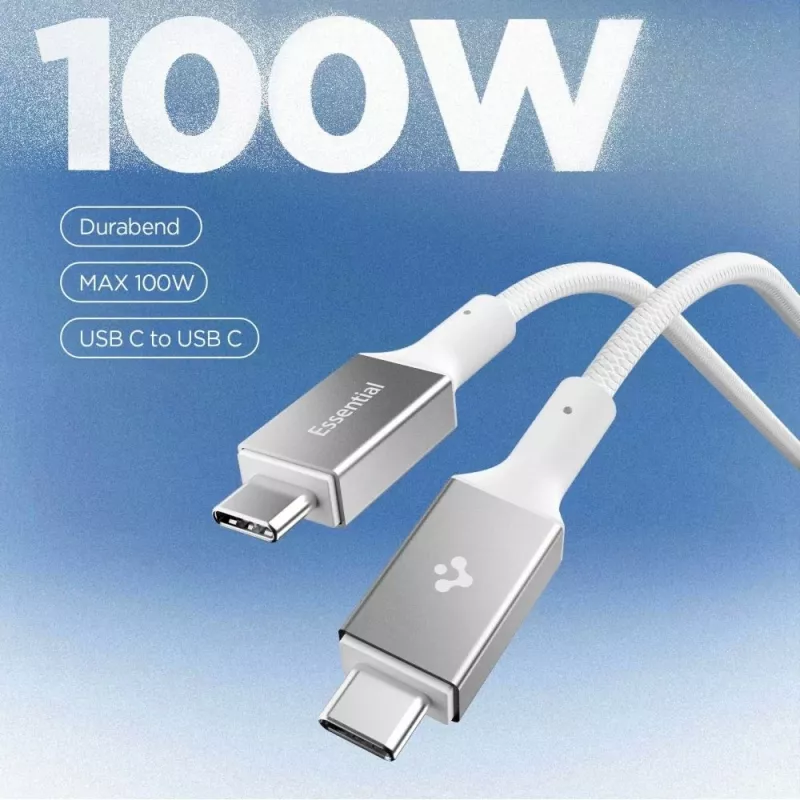 Spigen Essential USB-C naar USB-C kabel 100W 1m wit