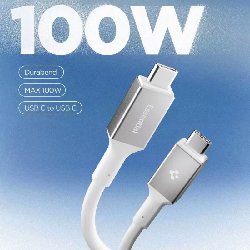 SPIGEN EB10020CC Essential USB-C naar USB-C kabel 100W 2m wit