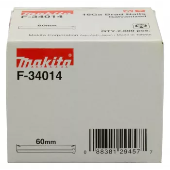 Makita F-34014 Brad Nails 60mm 2000 stuks verzinkt staal