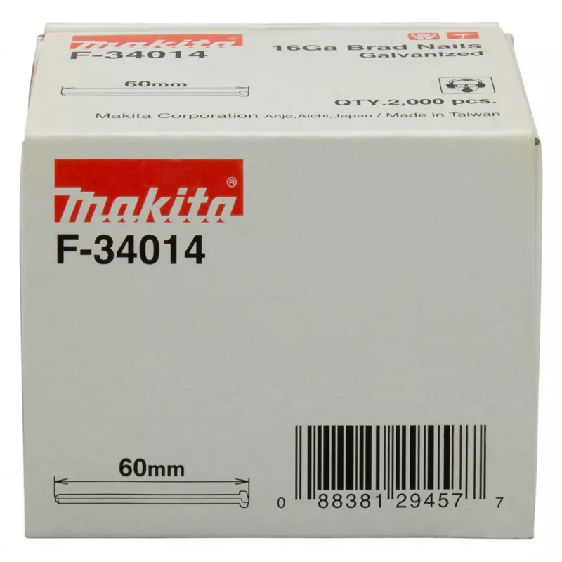 Makita F-34014 Brad Nails 60mm 2000 stuks verzinkt staal
