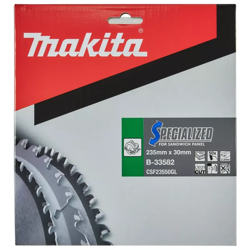 Makita Specialized B-33582 cirkelzaagblad voor sandwichpanelen, 235 x 30 mm, 50 Z