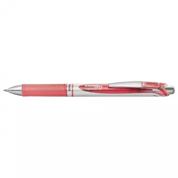 Pentel EnerGel BL77 intrekbare gelpen - roze - koraal - zilver - rond - 0,7 mm - inkt op waterbasis