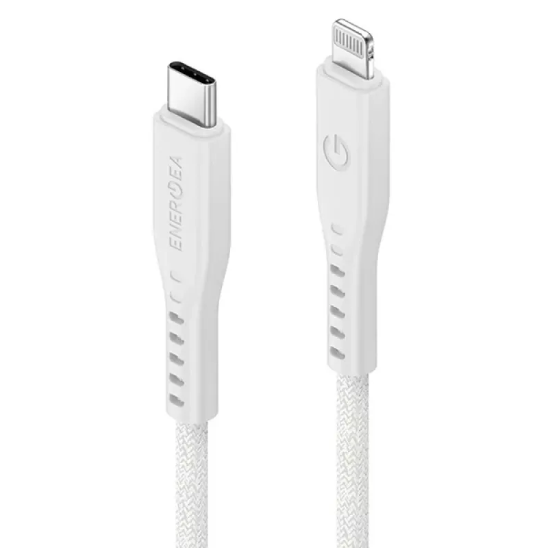 ENERGEA Flow USB-C naar Lightning-kabel 1,5m wit 60W 3A PD snelladen MFi