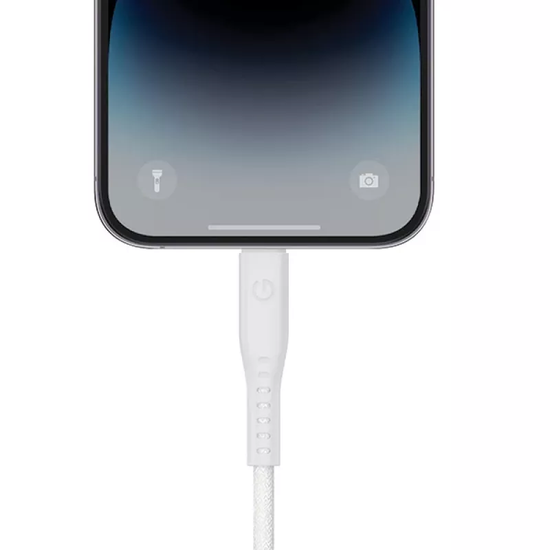 ENERGEA Flow USB-C naar Lightning-kabel 1,5m wit 60W 3A PD snelladen MFi