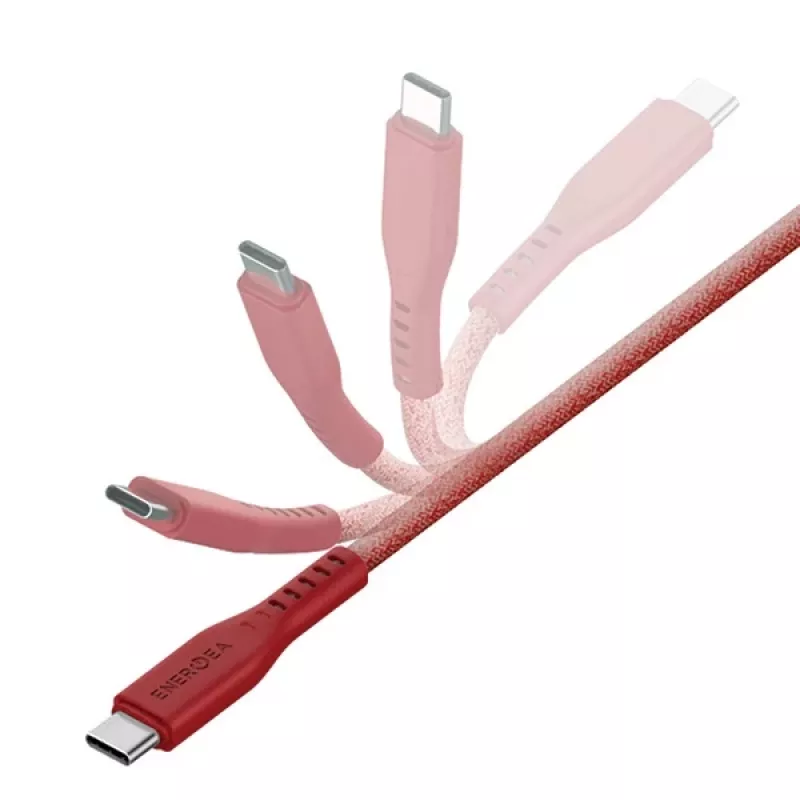 ENERGEA Flow USB-C naar USB-C-kabel 1,5m rood 240W 5A PD snelladen
